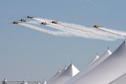 Formation of trainers over Willow Run airport