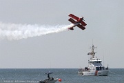 Sean Tucker over the waters of Jones Beach