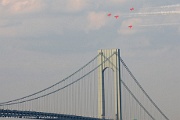 Red Arrows over the Verrazano bridge