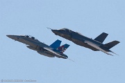 KE21_233 F-35C Lightning II CF-02 from and F/A-18B Hornet 161947 SD-323 from VX-23 