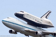 LD27_055 Space Shuttle Enterprise flyby over New York’s John F. Kennedy Airport carried on NASA's Shuttle Carrier Aircraft (SCA) modified Boeing 747-100, N905NA