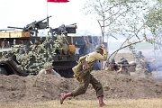 LH04_262 The WWII Battle Reenactment brings to life the sights sounds and smells of ground and air warfare over WWII Europe. Using realistic historical re-enactors and...