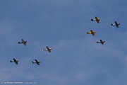 OE08_071b Formation of Texan trainer aircraft - Arsenal of Democracy Flyover