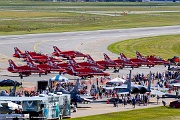TH24_120 The Red Arrows, officially known as the Royal Air Force Aerobatic Team, is the aerobatics display team of the Royal Air Force based at RAF Scampton. The team...