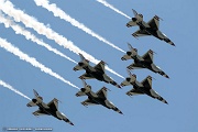 UD28_092 The Thunderbirds and Blue Angels joint flyover above New Yourk City was a salute to frontline COVID responders.