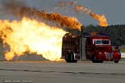 VK27_073 This 1940 Ford Fire Truck boasts TWIN Rolls-Royce Bristol Viper Jet Engines totaling over 24,000 horsepower and holds the Guinness Record for Fire Trucks at an...